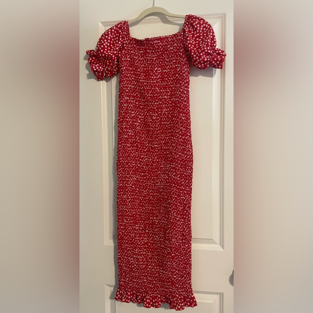 Red and white bodycon dress - shein small